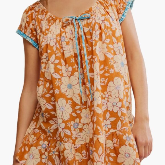 Frankie Floral Tunic Free People Orange - Picture 2 of 8